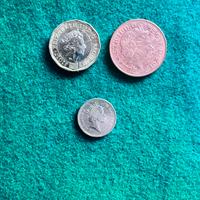 Lotto 3 monete sterline britanniche Elisabetta II