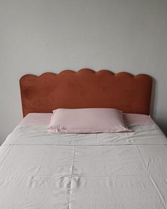 Testata/Testiera letto SHELL in velluto terracotta
