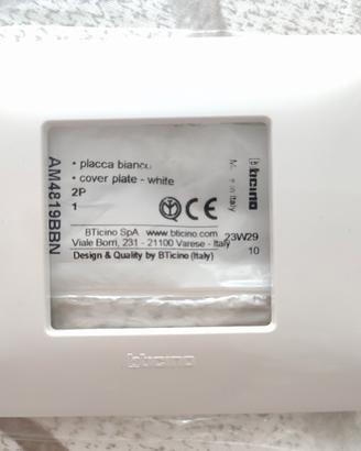 placca bianca bticino