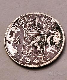 Indie Olandesi – ¼ fiorino 1941 in argento