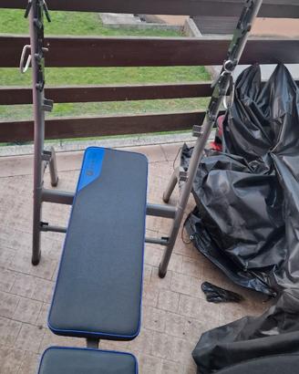 Panca piana inclinabile  +cyclet+barra trazioni