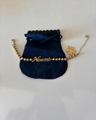 Bracciale personalizzato argento 925 placcato oro