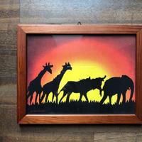 Quadro animali nel deserto