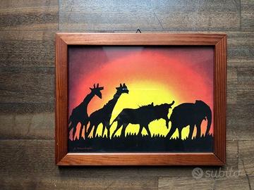 Quadro animali nel deserto