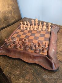 scacchiera d'epoca Kangaroo vero cuoio