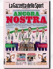 GAZZETTA D. S. DEL 25 11 2024 COPPA DAVIS SINNER