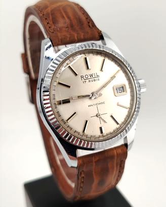 Rowil Date automatico 17 rubis acciaio anni 70'