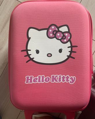 Valigia Hello Kitty rosa trolley rosa capiente