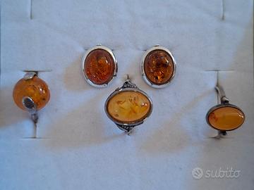 stock gioielli in argento e ambra vera
