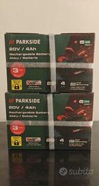 2 Batterie Parkside 4ah 20v Nuove 