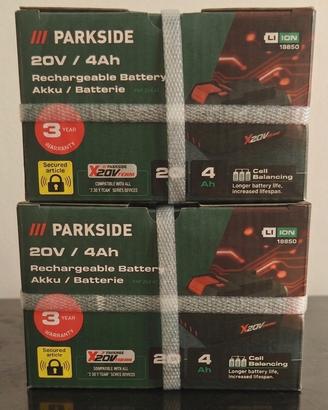 2 Batterie Parkside 4ah 20v Nuove 