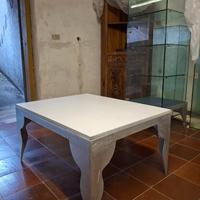 Tavolino basso in ferro  zincato stile eclettico