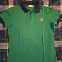 Polo MONCLER verde e blu taglia 14 anni