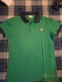 Polo MONCLER verde e blu taglia 14 anni
