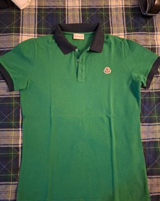 Polo MONCLER verde e blu taglia 14 anni