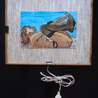 Gianni Arbrile quadro lampada nudo di donna