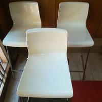 Sgabelli alti bianchi metallo plastica