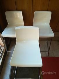 Sgabelli alti bianchi metallo plastica