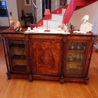 credenza inglese metà 800 in radica di noce 