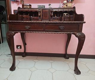 Scrivania Secretaire Stile Chippendale Inglese – N