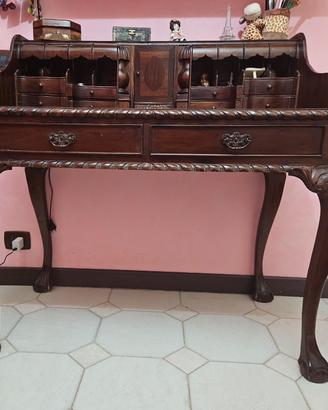 Scrivania Secretaire Stile Chippendale Inglese – N