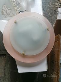 plafoniera vetro satinato 