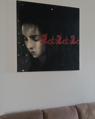 Omar Galliani 100x100 grafite su legno