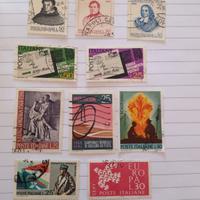 10 francobolli usati del 1968 italiani 