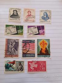 10 francobolli usati del 1968 italiani 