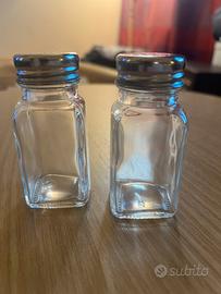 Saliera & pepiera vetro-metallo