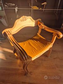 Sedia Savonarola vintage in legno massello