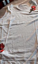 Canottiera donna con inserti pizzo