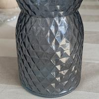 Vaso di vetro Offidix lavorato grigio sfumato