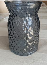 Vaso di vetro Offidix lavorato grigio sfumato