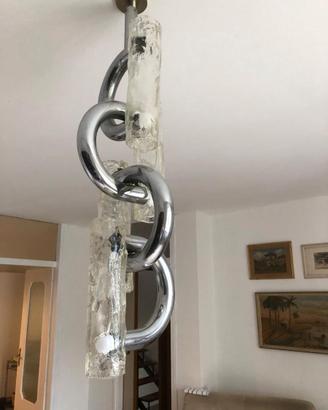 Lampadario MAZZEGA in vetro e metallo, Carlo NASON