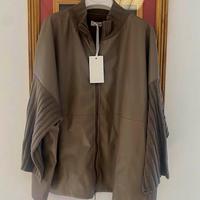 giacca in ecopelle, seta e cashmere 