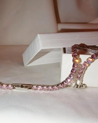 tennis swarovski artigianale rosa cipria