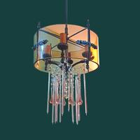 lampadario con vetro rosa.anni 70.