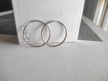 SALDI: Orecchini a cerchio in Argento - 4 cm