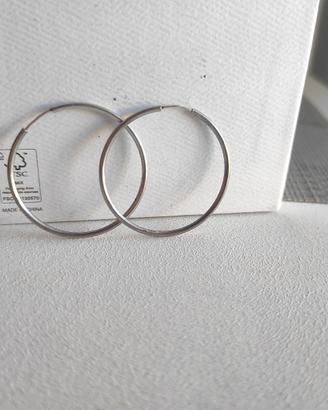 Orecchini a cerchio in Argento - 4 cm