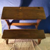 Antichità banco scuola anni 50 in legno massello