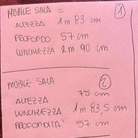 due mobili sala più tavolo e sedie 