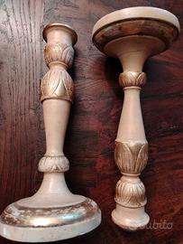 Arte sacra:coppia di porta-ceri fiorentini vintage