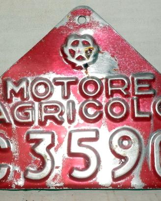 Targhetta vintage per motore agricolo