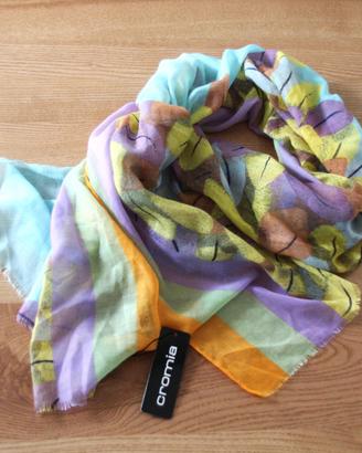 Sciarpa foulard autunnale Cromia con foglie