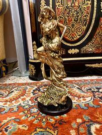 Splendida grande scultura Tyche dea della Fortuna