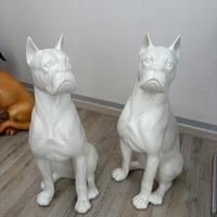 Coppia Boxer in ceramica di Bassano del Grappa.