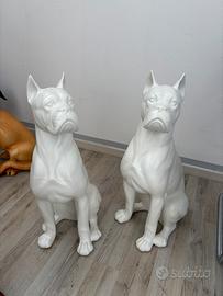 Coppia Boxer in ceramica di Bassano del Grappa.