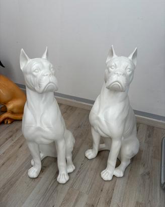 Coppia Boxer in ceramica di Bassano del Grappa.