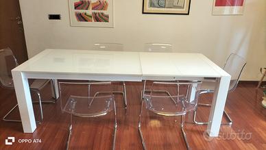 Tavolo Estendibile base vetro + 6 sedie